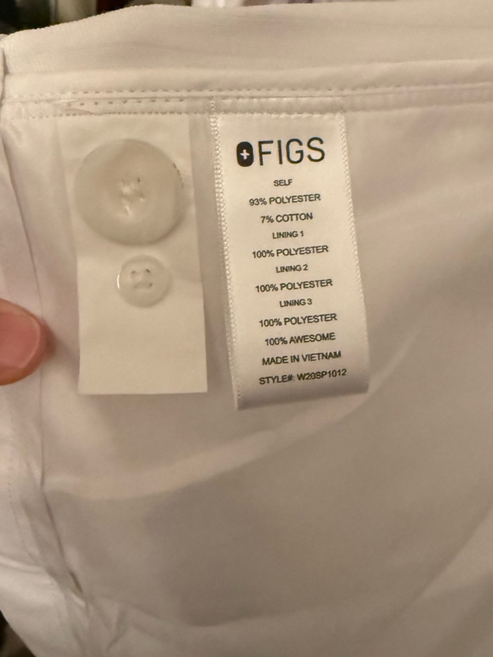 FIGS Women's White Coat (never worn) - Picture 8 of 8